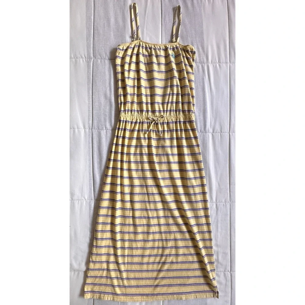 Ralph Lauren Girls Striped Knit Midi Dress M 8-10‎ Yellow Pink Blue Cami Dress